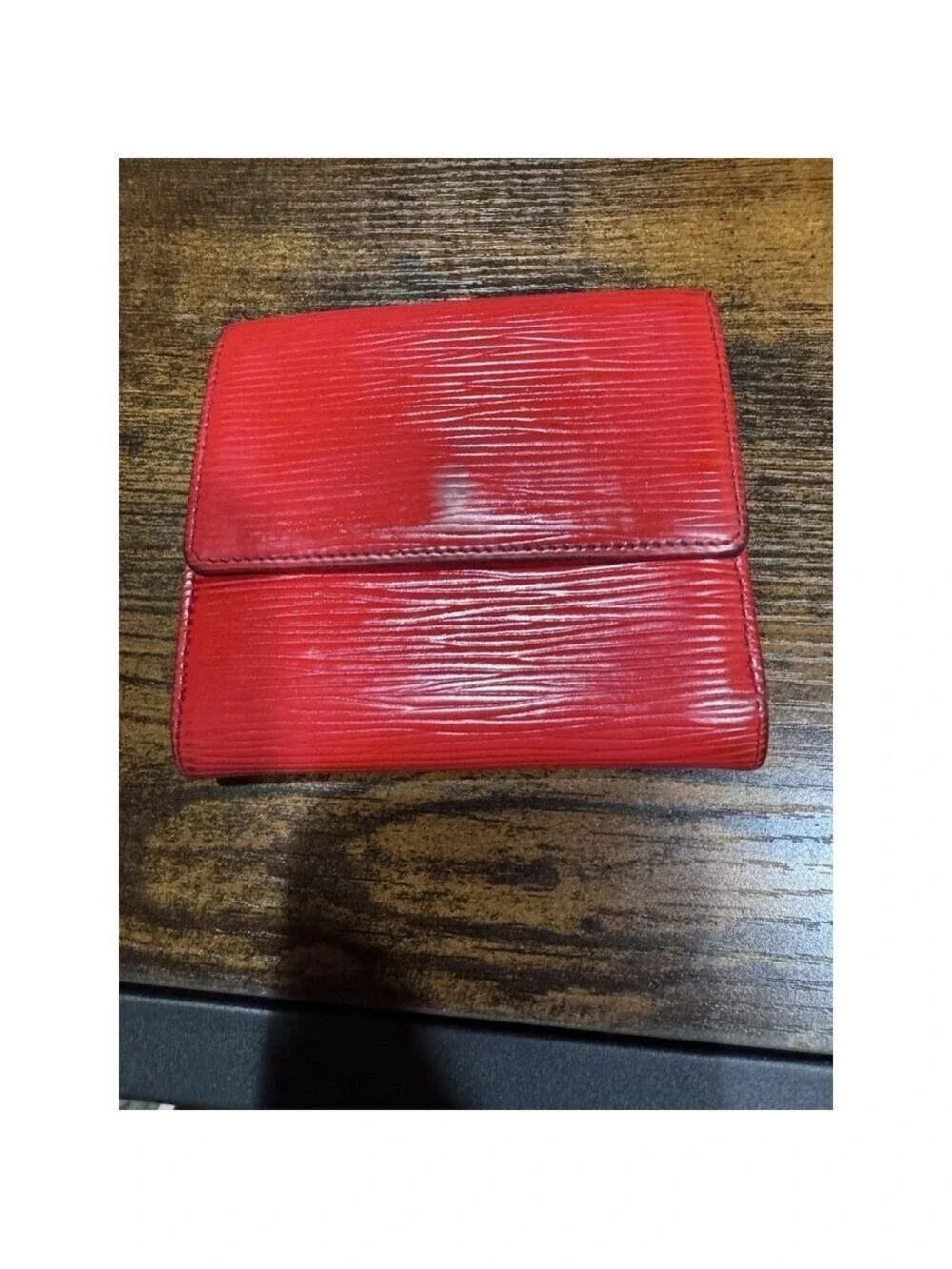 Louis Vuitton Vintage Elise Trifold Red Epi Leather Wallet